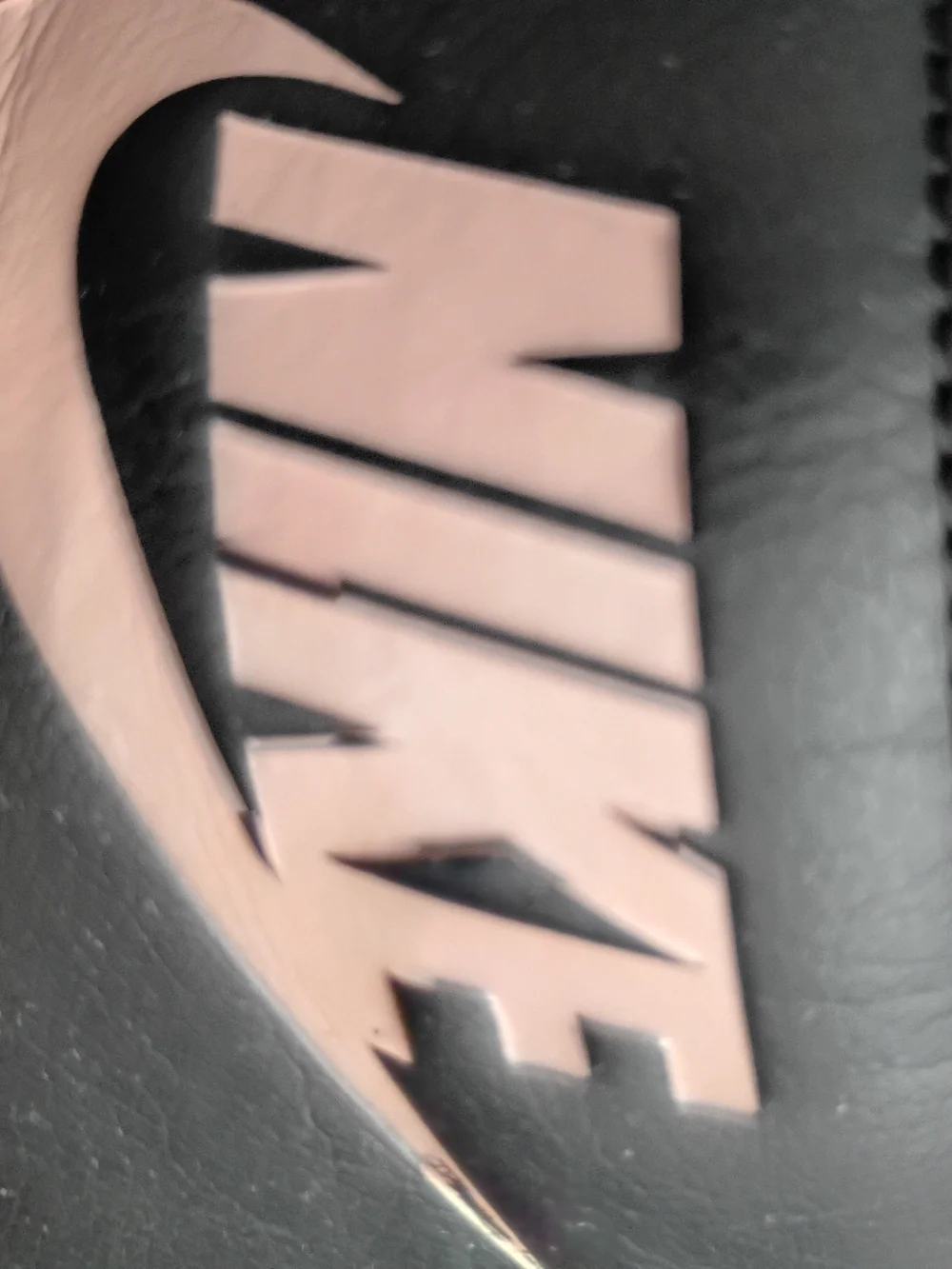 Nike Women's Black Slide Sandals with Light Pink Logo